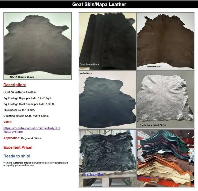 Goat Skin/Napa Leather